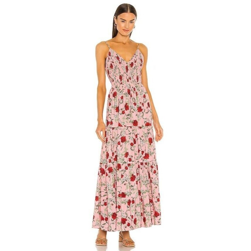 Yumi Kim Claire Maxi Dress XL Fortune Teller Pink Roses Floral Print Sleeveless